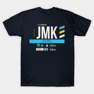 Vintage Mykonos JMK Airport Code Travel Day Retro Greece Air Travel T-Shirt